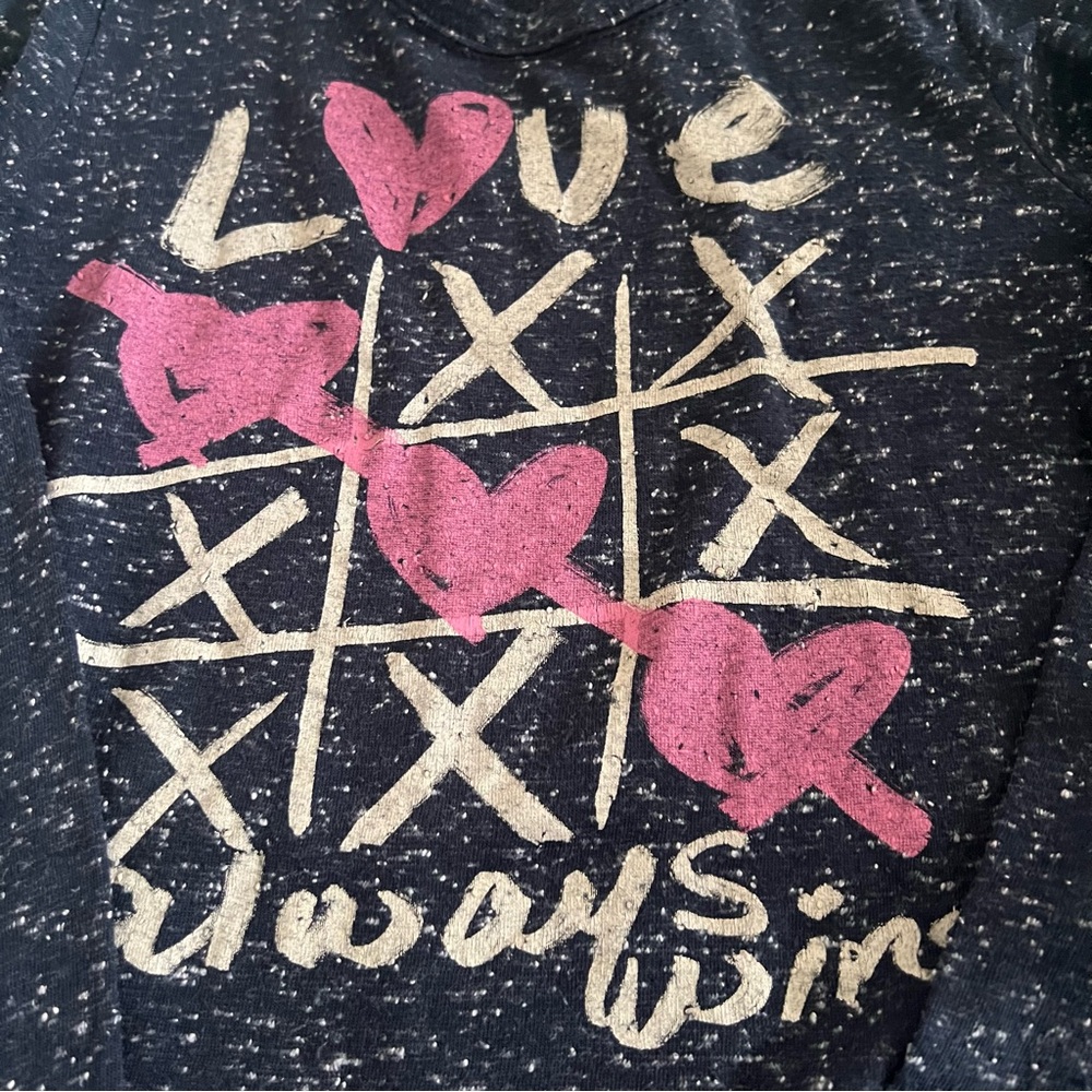Sisley Long Sleeve Tee - Black with Pink Hearts - Picture 2 of 6